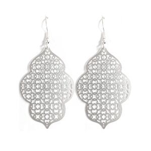 Matte Silver Lace Earrings